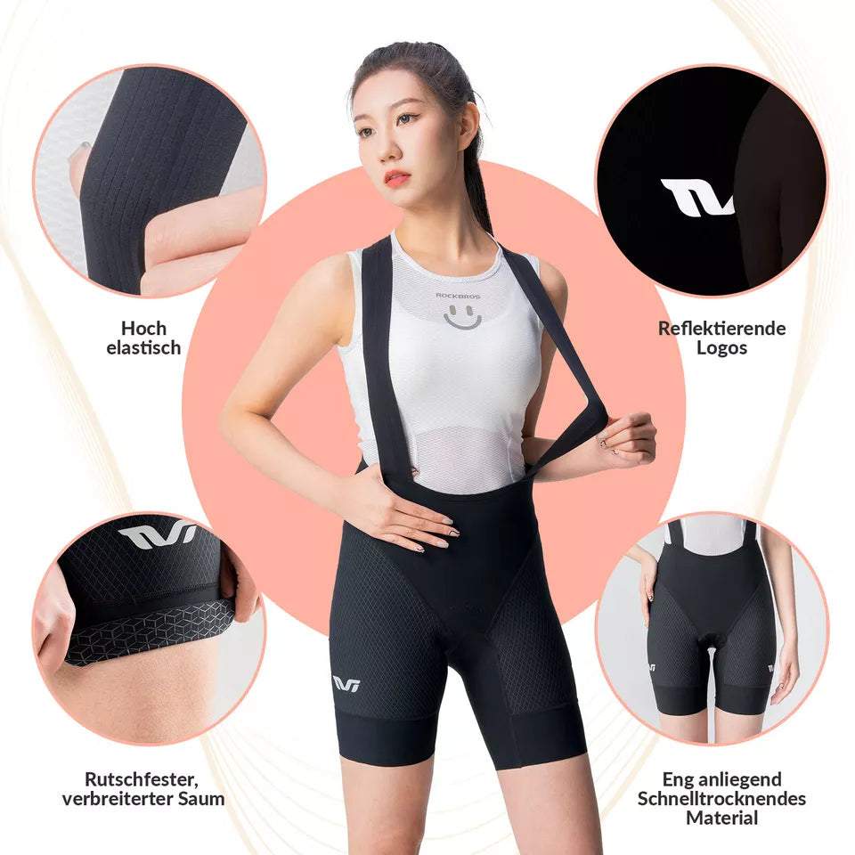 Cuissard à bretelles de vélo de route rembourré pour femme ROCKBROS TVI