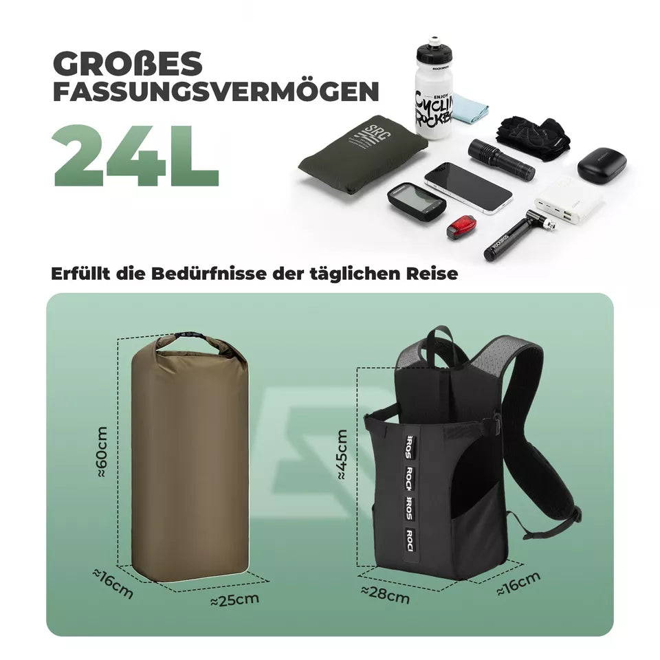 ROCKBROS sac à dos de vélo sac à dos amovible sac à dos de vélo 24L voyage étanche