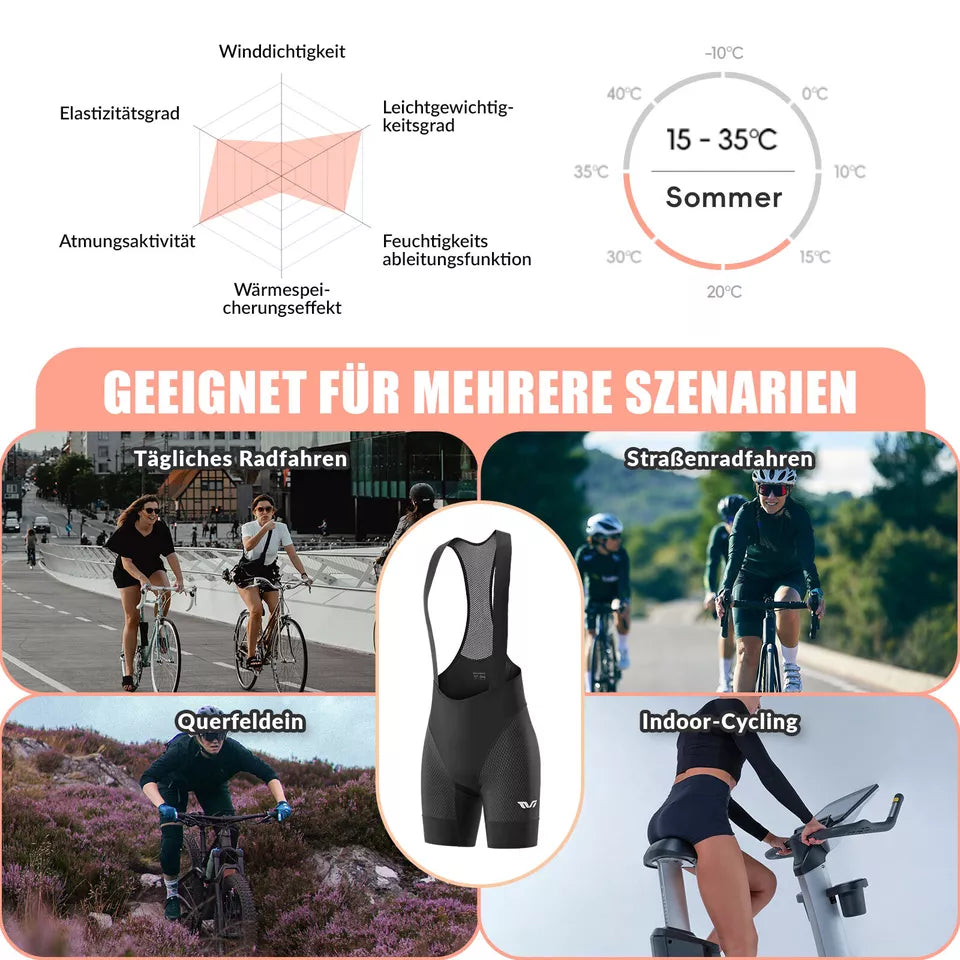 Cuissard à bretelles de vélo de route rembourré pour femme ROCKBROS TVI
