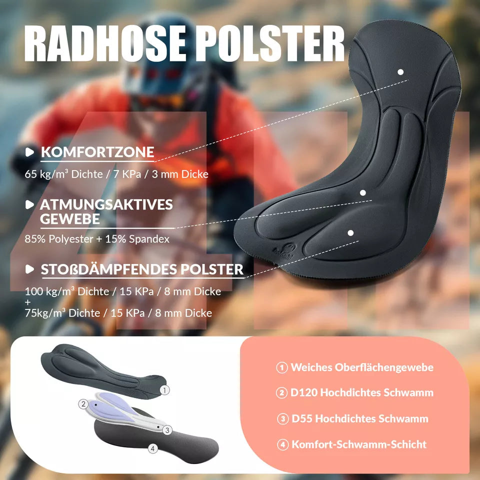Cuissard à bretelles de vélo de route rembourré pour femme ROCKBROS TVI