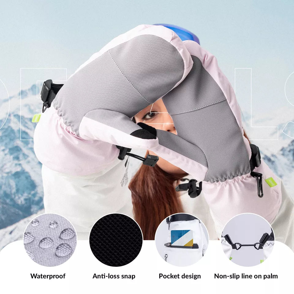 Qunature Gants de ski chauds Gants de snowboard imperméables XS-XL Femme/Homme