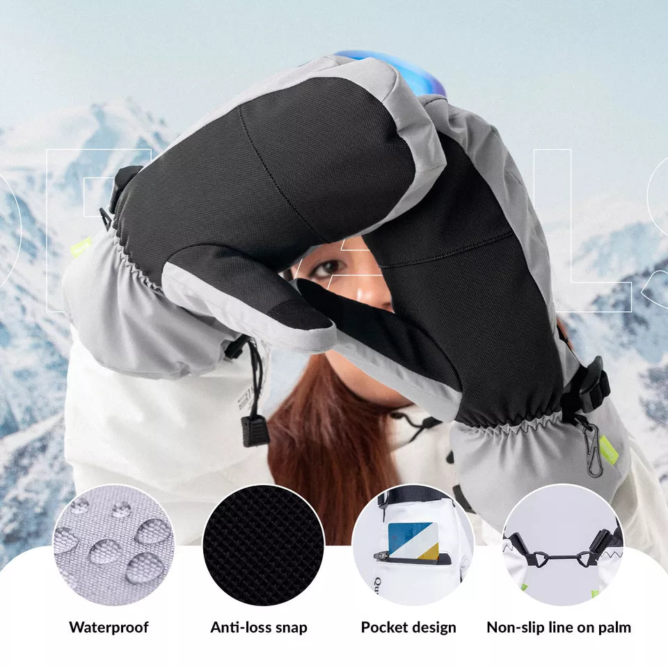 Qunature Gants de ski chauds Gants de snowboard imperméables XS-XL Femme/Homme