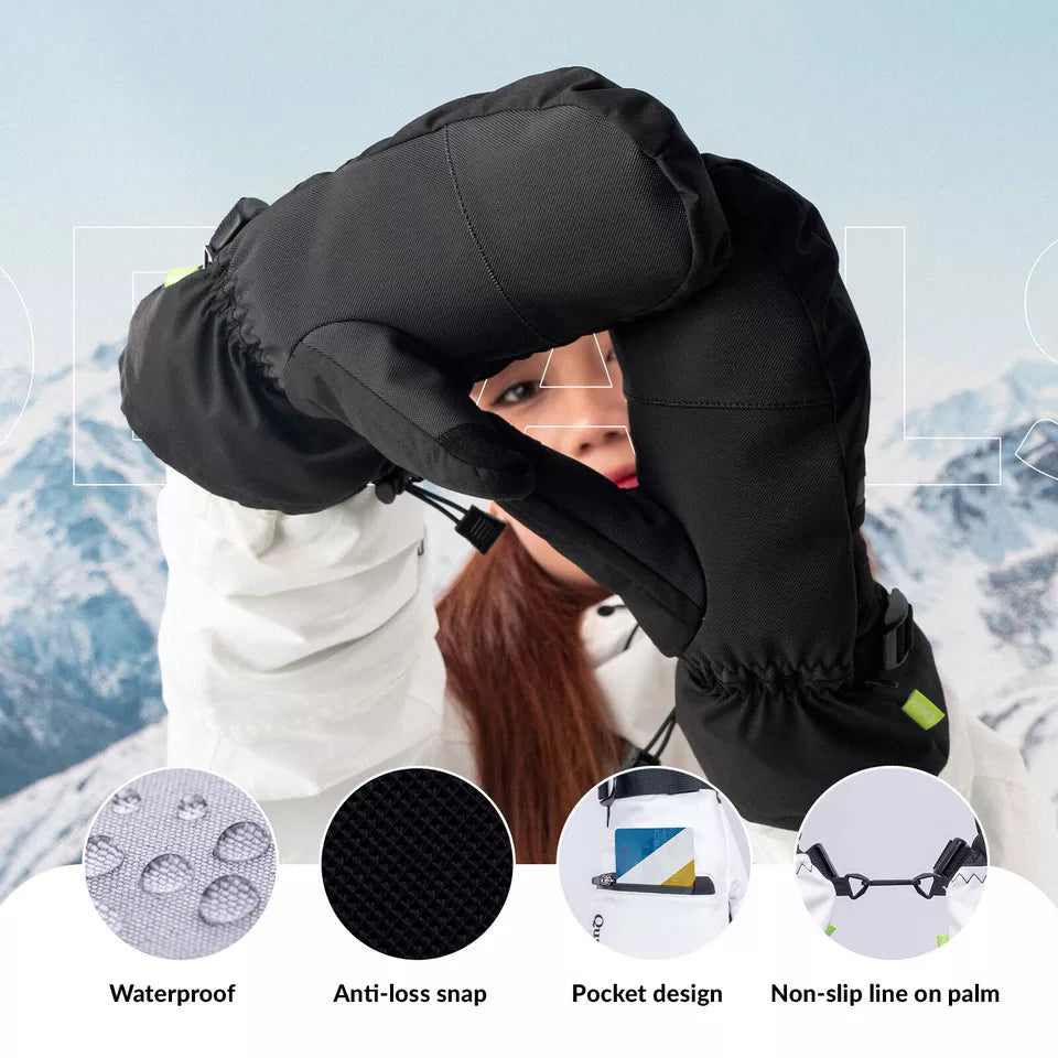 Qunature Gants de ski chauds Gants de snowboard imperméables XS-XL Femme/Homme