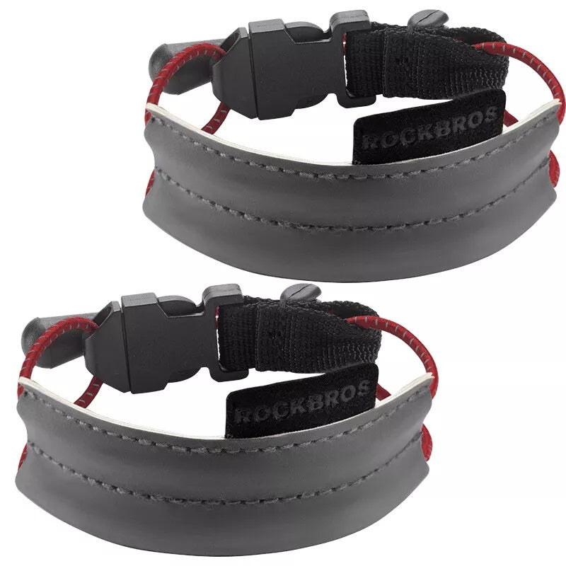 ROCKBROS Bande Réfléchissante Clip de Pantalon Élastique Protecteur de Pantalon de Vélo Bande de Pantalon Réfléchissante pour Jogging en Plein Air Cyclisme Course à Pied 1 Paire