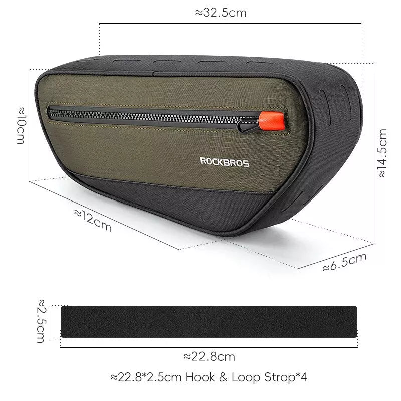 ROCKBROS sac de cadre de vélo sac de vélo sac triangulaire sac à outils 1,7 L