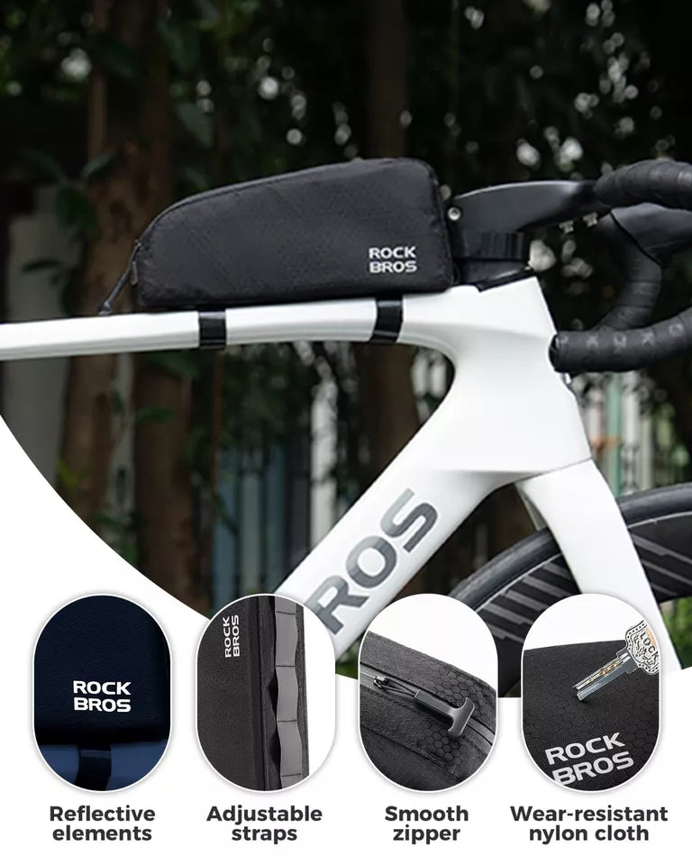 ROCKBROS Sac de vélo Sac de cadre étanche Sac triangulaire amovible 0,9 L
