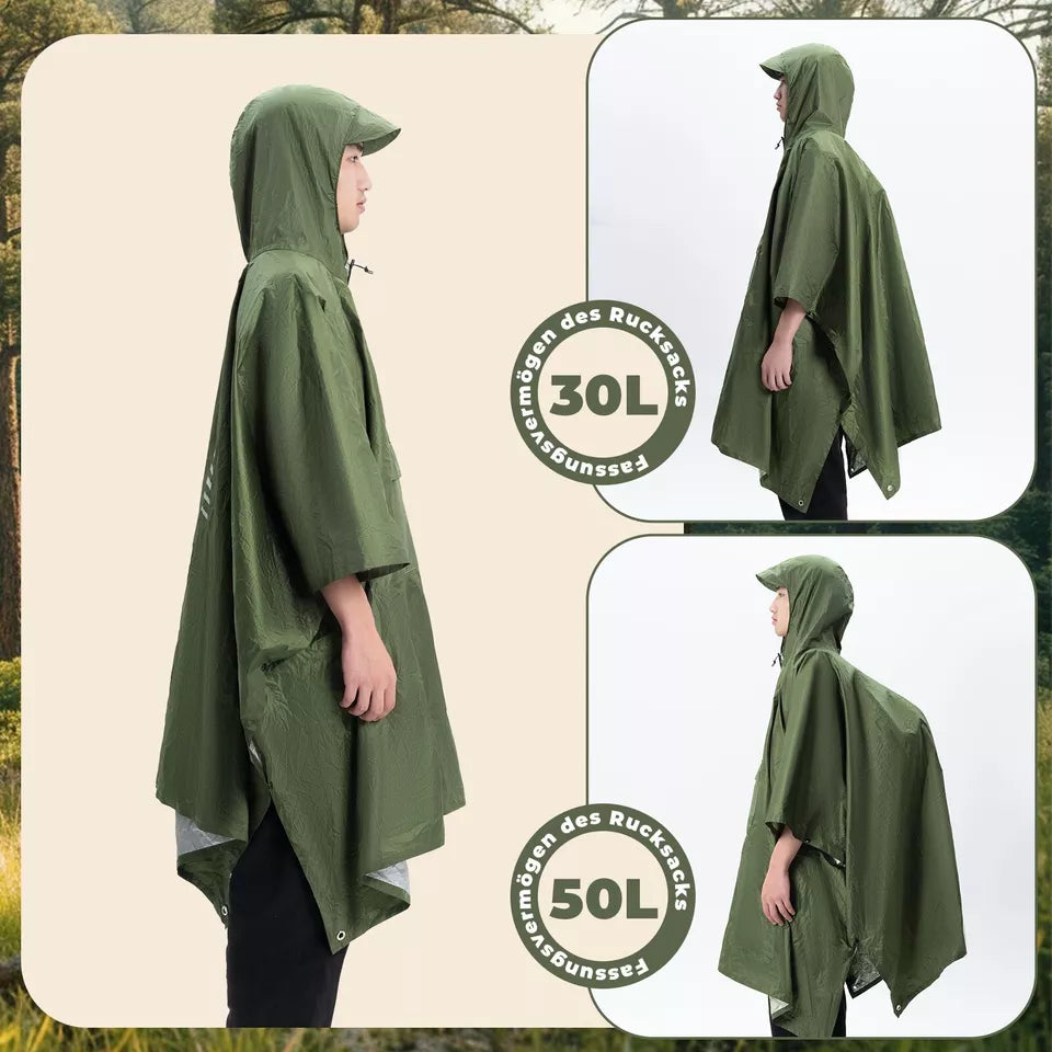 Qunature Outdoors Poncho de Pluie Multifonctionnel Cape de Pluie pour vélo Poncho de Pluie