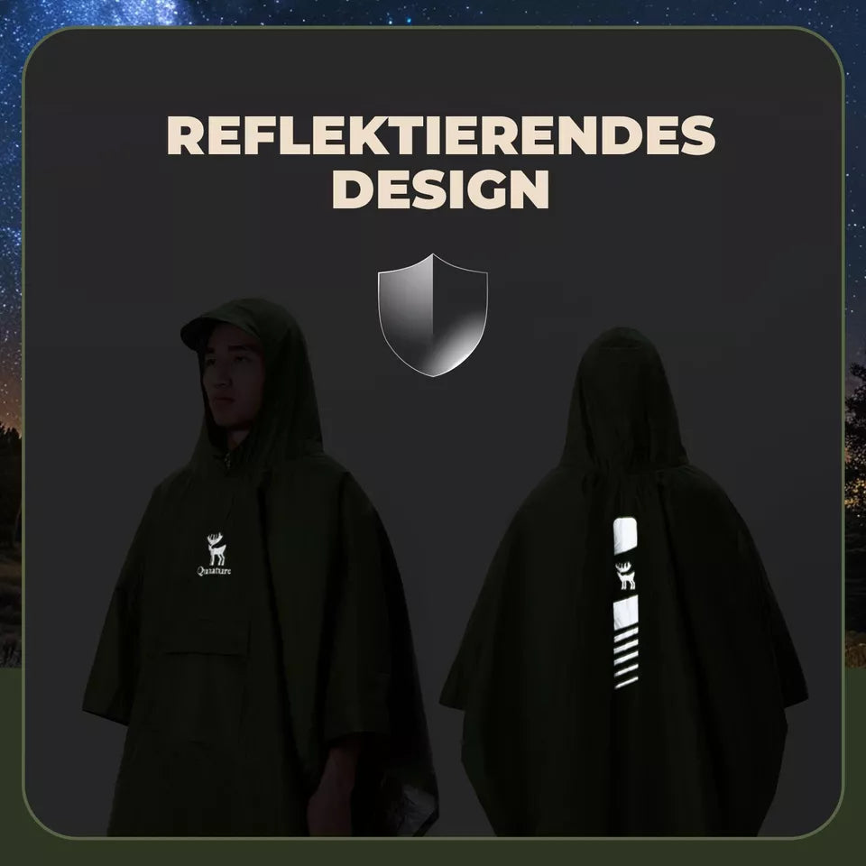 Qunature Outdoors Poncho de Pluie Multifonctionnel Cape de Pluie pour vélo Poncho de Pluie