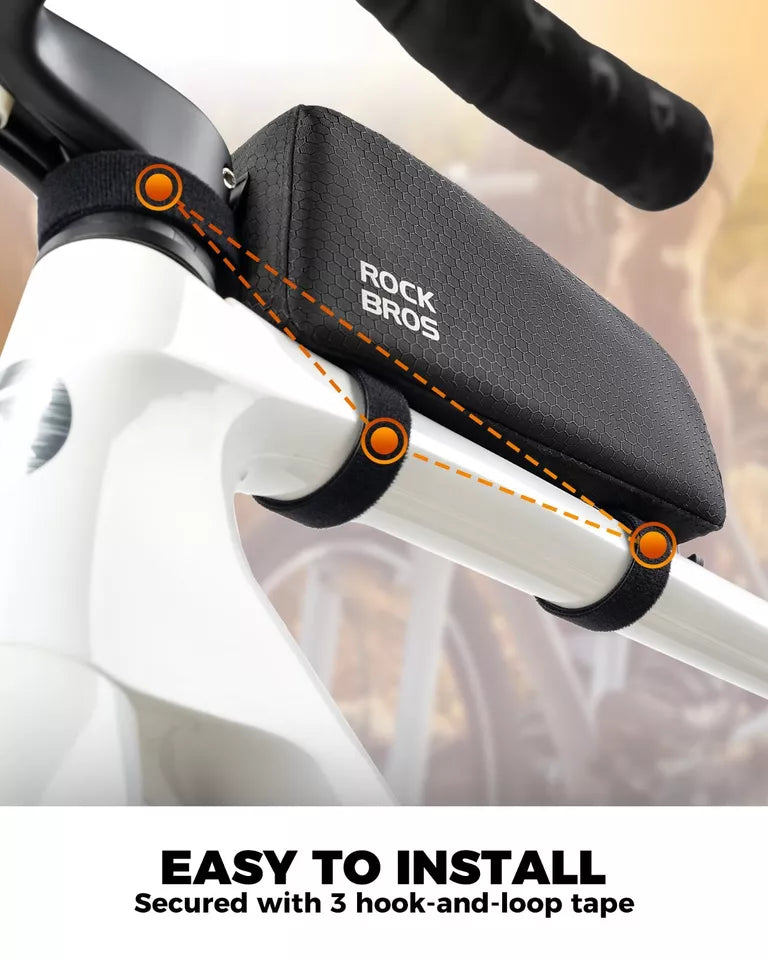 ROCKBROS Sac de vélo Sac de cadre étanche Sac triangulaire amovible 0,9 L