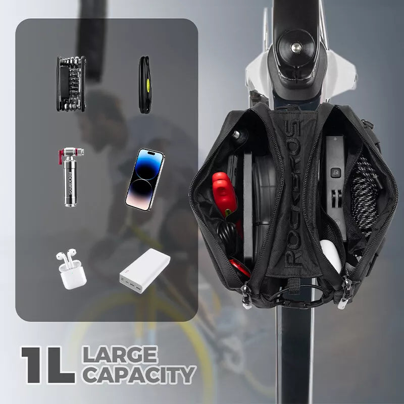 ROCKBROS 1L sac double cadre de vélo sac de tube supérieur avant 5 couleurs pour vélo de route vtt