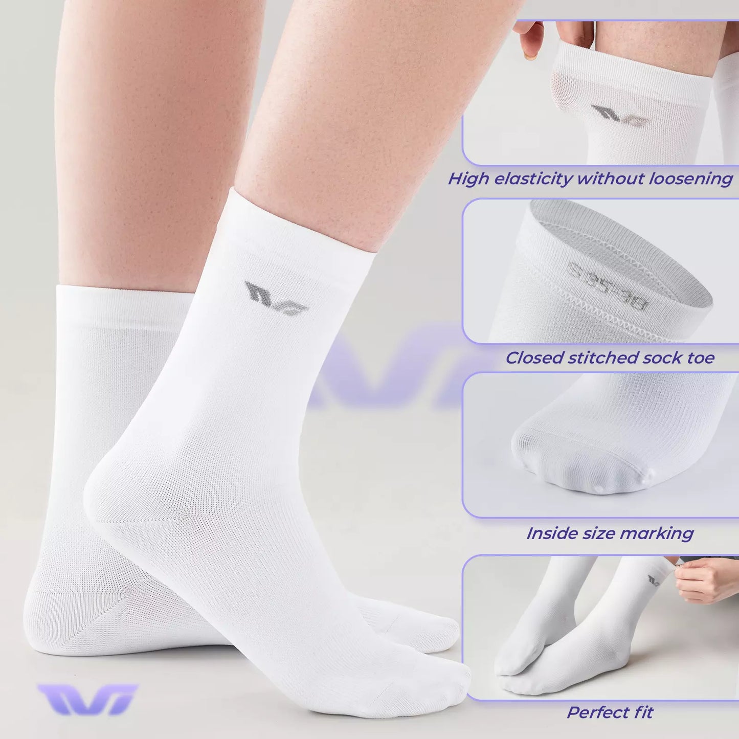 ROCKBROS TVI chaussettes de vélo pour femmes, chaussettes de sport longues pour le cyclisme, S/M, légères