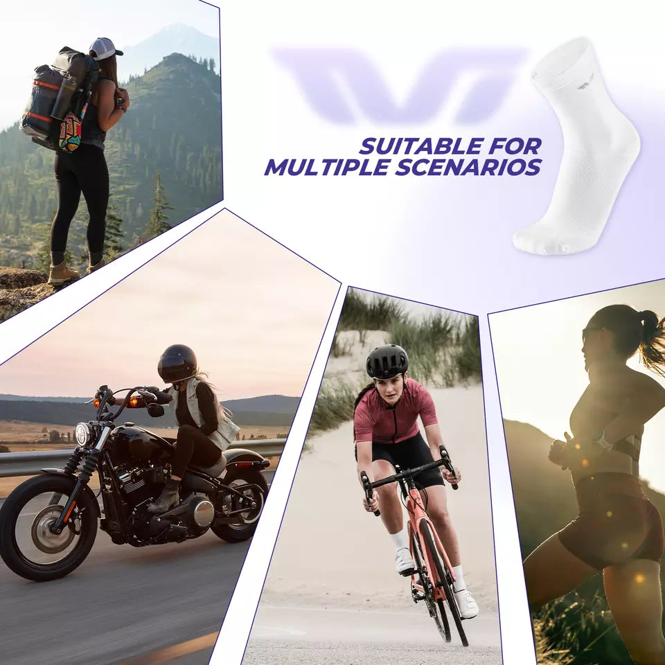 ROCKBROS TVI chaussettes de vélo pour femmes, chaussettes de sport longues pour le cyclisme, S/M, légères