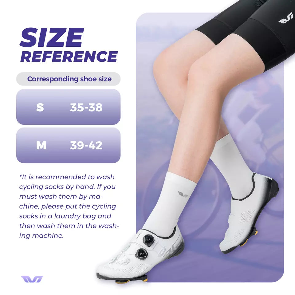 ROCKBROS TVI chaussettes de vélo pour femmes, chaussettes de sport longues pour le cyclisme, S/M, légères