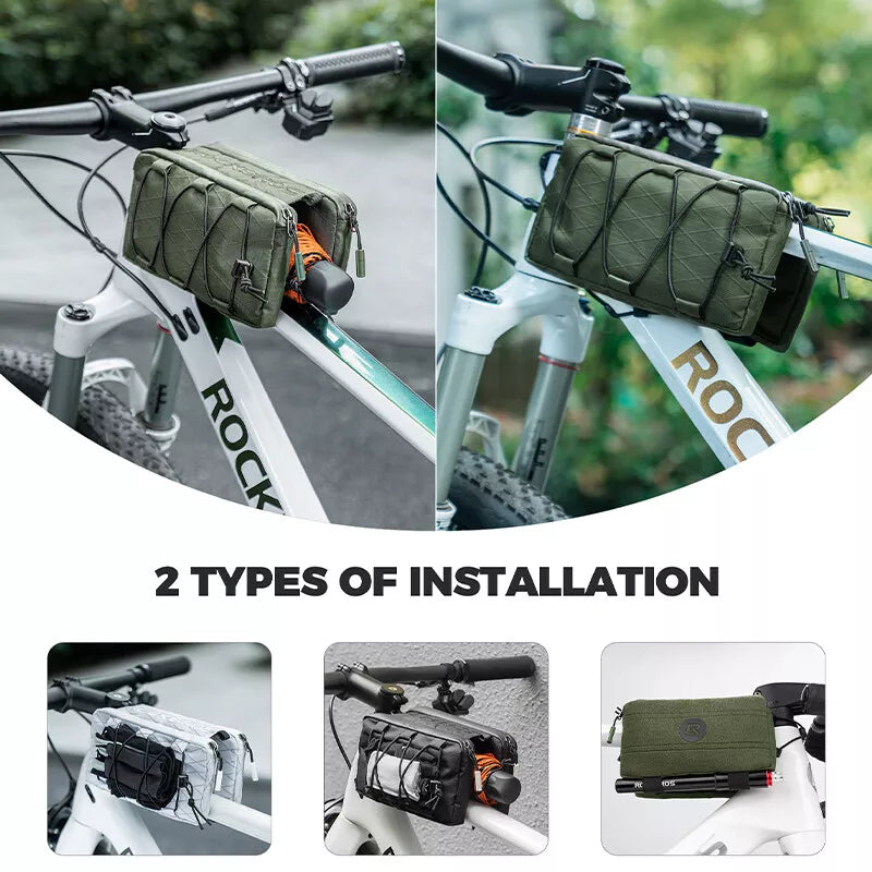 ROCKBROS 1L sac double cadre de vélo sac de tube supérieur avant 5 couleurs pour vélo de route vtt