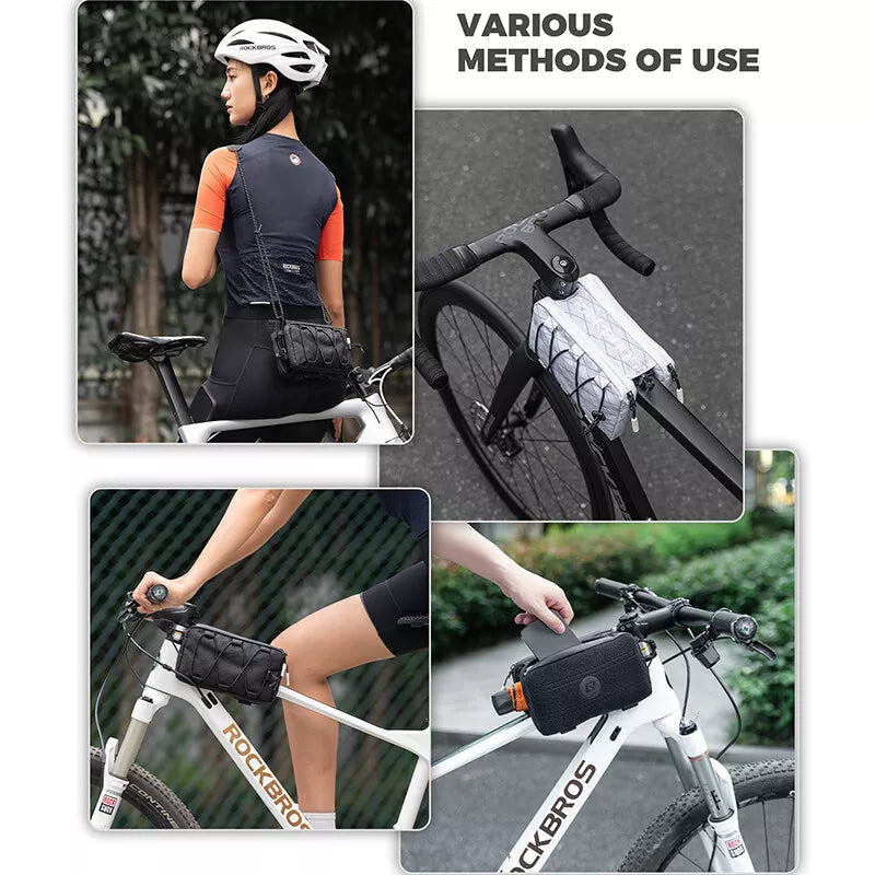 ROCKBROS 1L sac double cadre de vélo sac de tube supérieur avant 5 couleurs pour vélo de route vtt