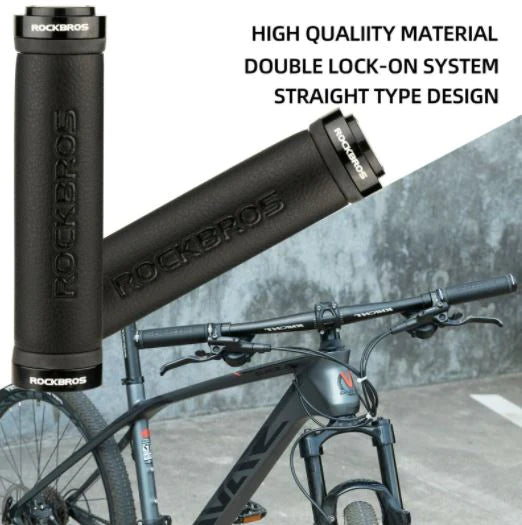 ROCKBROS Poignées de vélo Lock-On Poignées de guidon MTB Vélo Antidérapant Noir