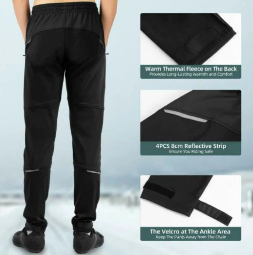 ROCKBROS Hiver Pantalon vélo thermique VTT Pantalon vélo coupe-vent Pantalon long M-4XL