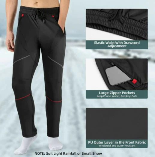 ROCKBROS Hiver Pantalon vélo thermique VTT Pantalon vélo coupe-vent Pantalon long M-4XL
