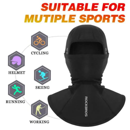 ROCKBROS Bonnet de tempête moto vélo hiver Balaclava pour les sports cyclistes Chaud