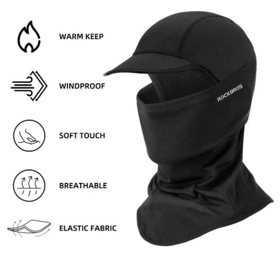 ROCKBROS Cagoule d'hiver Masque Cap chaud Bonnet vélo Masque moto