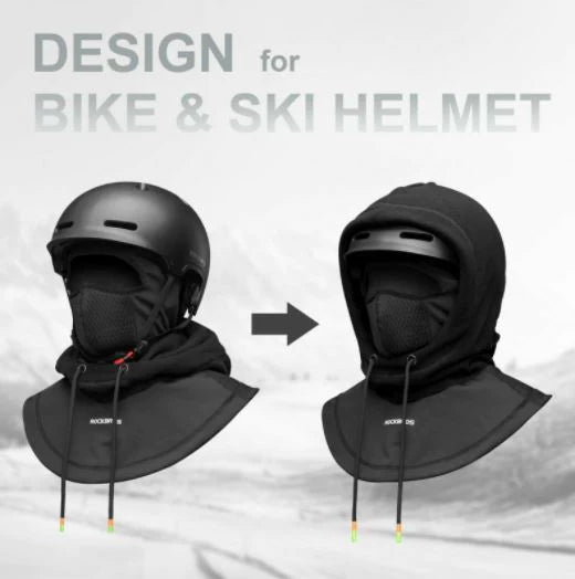 ROCKBROS Masque de ski Thermo Fleece Balaclava Bonnet d'hiver Cagoule sous casque