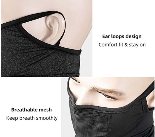 ROCKBROS Foulard Balaclavas tubulaire Haute élasticité Respirant Multifonctionnel UPF 50+ Refroidir Cyclisme Demi-cagoule Hommes/Dames