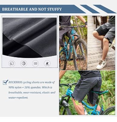 ROCKBROS Pantalon Elite avec cuissard intérieur & rembourrage Hommes Noir