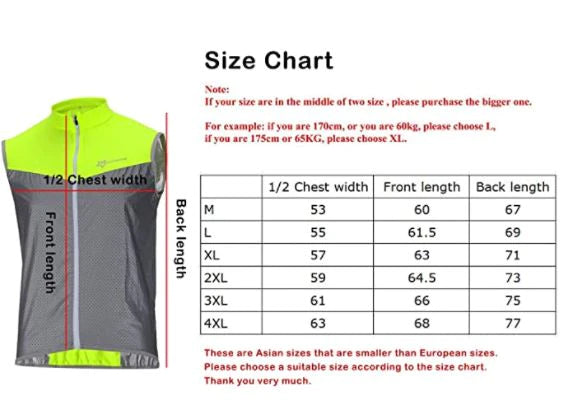 ROCKBROS Gilet de vélo réfléchissant Gilet de course coupe-vent respirant