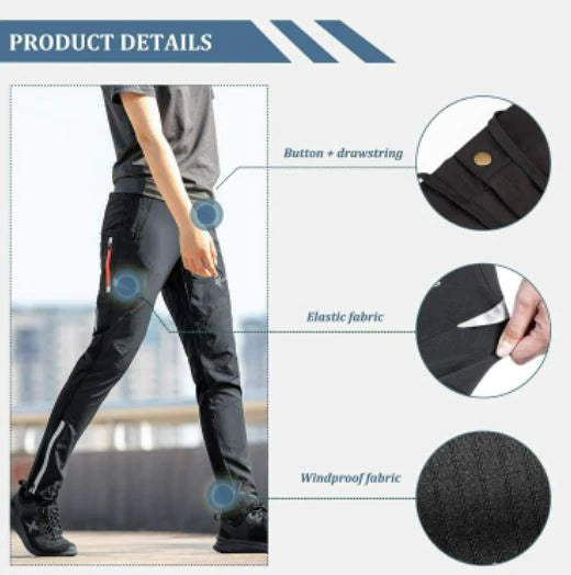 ROCKBROS Cuissard vélo Pantalon long Cyclisme Hommes Sport Casual Noir