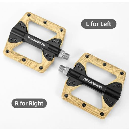 ROCKBROS Pédales de vélo Nylon 9/16 pouces Plateforme antidérapante Aluminium