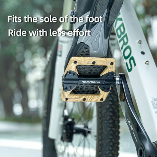 ROCKBROS Pédales de vélo Nylon 9/16 pouces Plateforme antidérapante Aluminium