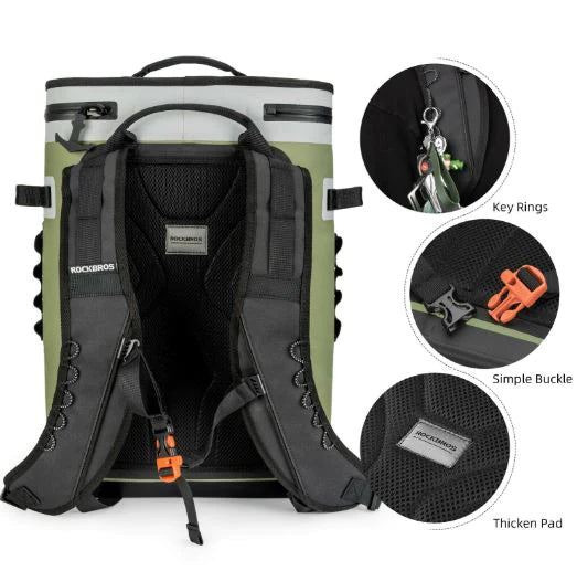 ROCKBROS 20L Sac isotherme étanche Glacière Camping Réfrigérateur Sac pique-nique