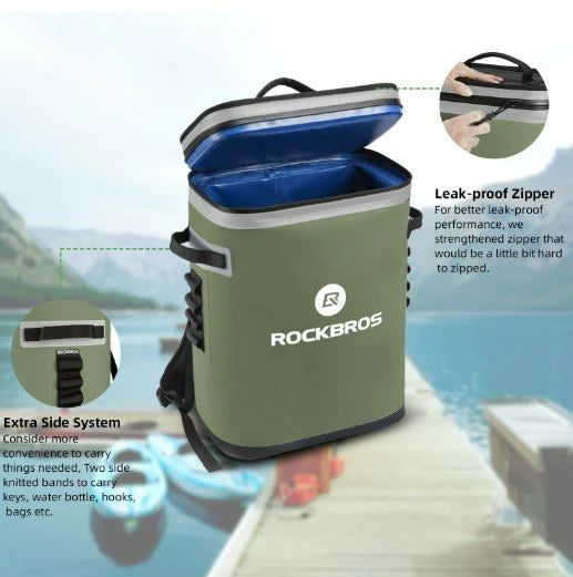 ROCKBROS 20L Sac isotherme étanche Glacière Camping Réfrigérateur Sac pique-nique