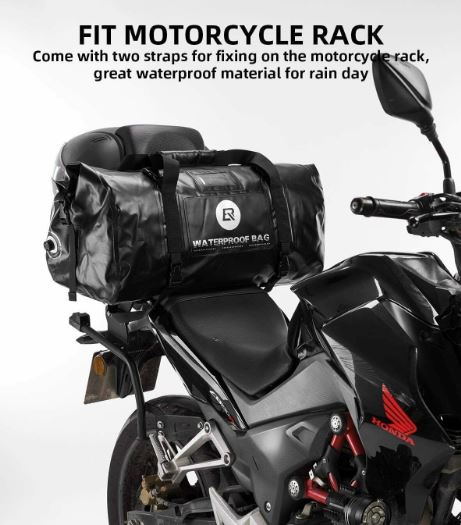 ROCKBROS Sacoche moto étanche Sacoche de selle 20L/40L Sacoche porte-bagages PVC