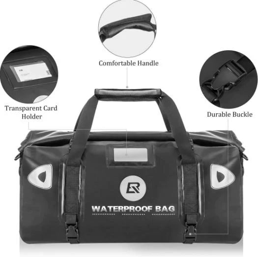 ROCKBROS Sacoche moto étanche Sacoche de selle 20L/40L Sacoche porte-bagages PVC
