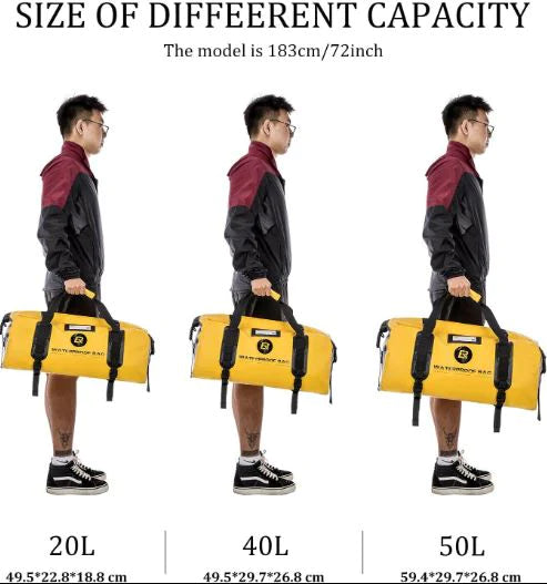 ROCKBROS Sacoche moto étanche Sacoche de selle 20L/40L Sacoche porte-bagages PVC