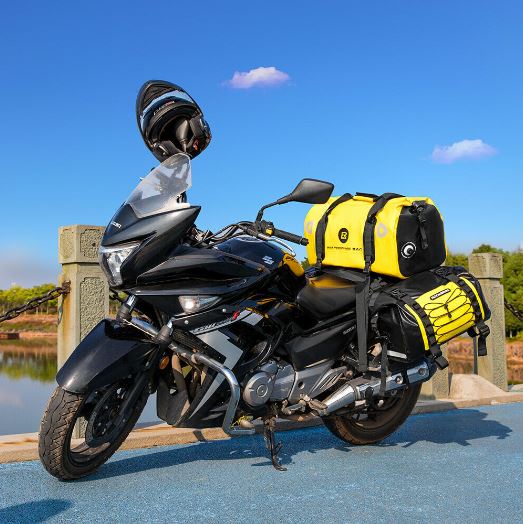 ROCKBROS Sacoche moto étanche Sacoche de selle 20L/40L Sacoche porte-bagages PVC