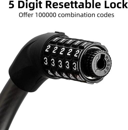 ROCKBROS Antivol pour vélo électrique Antivol à combinaison à cinq chiffres
