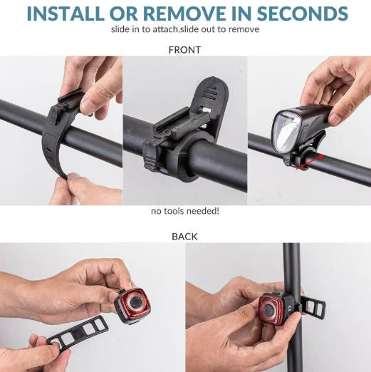 ROCKBROS éclairage vélo Set 200M éclairage StVZO feu arrière LED IPX5 lampe de vélo