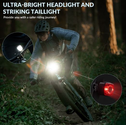 ROCKBROS éclairage vélo Set 200M éclairage StVZO feu arrière LED IPX5 lampe de vélo