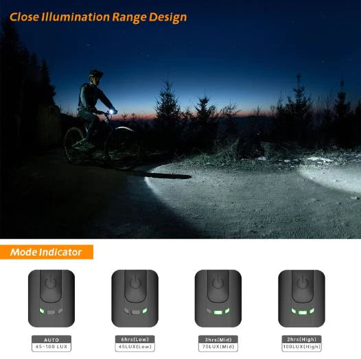 ROCKBROS éclairage vélo Set 200M éclairage StVZO feu arrière LED IPX5 lampe de vélo
