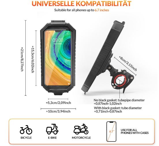 ROCKBROS support téléphone portable support vélo moto universel 360° étanche