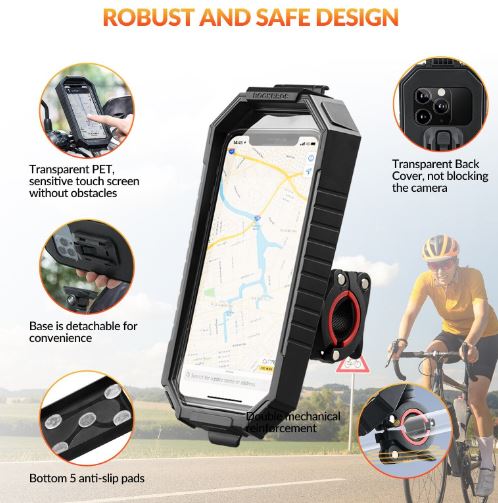 ROCKBROS support téléphone portable support vélo moto universel 360° étanche