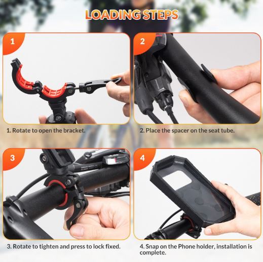 ROCKBROS support téléphone portable support vélo moto universel 360° étanche