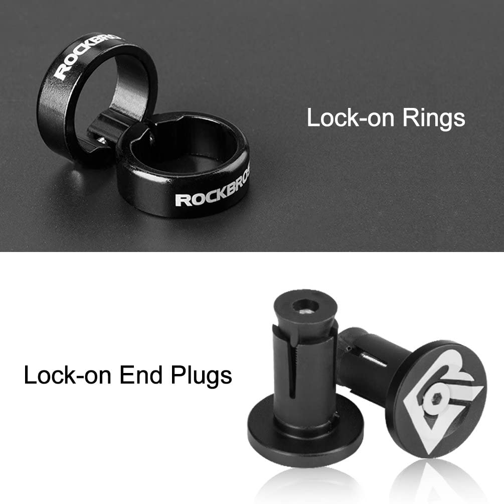 ROCKBROS Poignées de Guidon de Vélo 22mm Caoutchouc Antidérapant Bleu