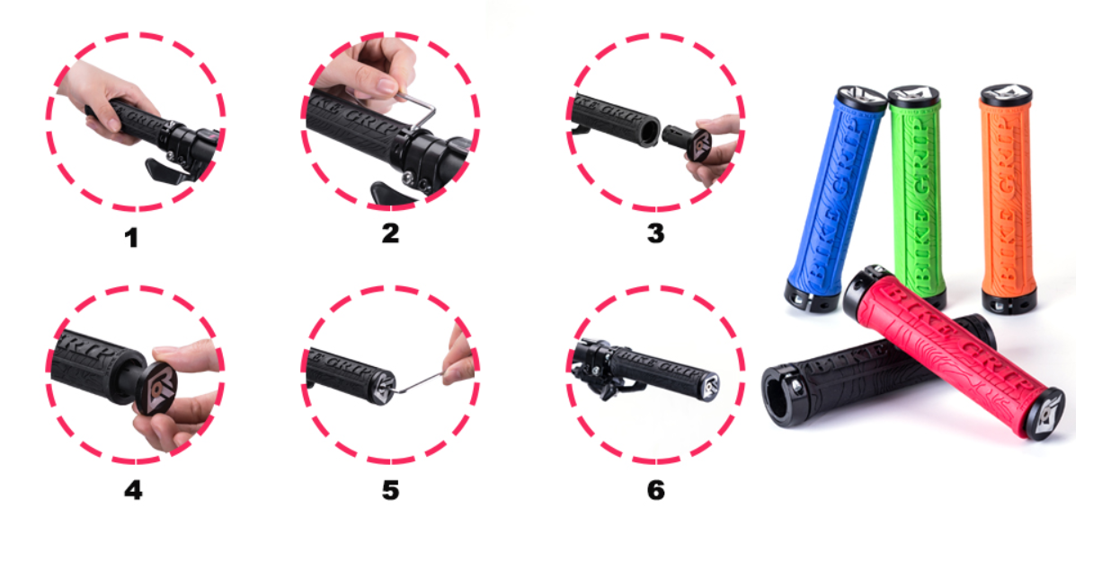 ROCKBROS Poignées de Guidon de Vélo 22mm Caoutchouc Antidérapant Bleu