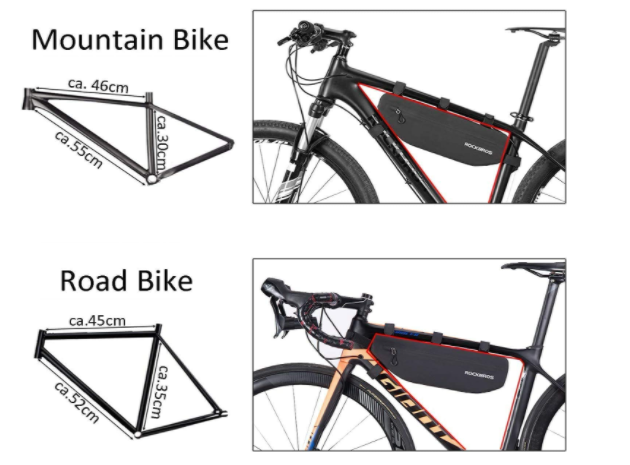 ROCKBROS AS-0433 sacoche de cadre de vélo sac triangle ca.3L/4L noir
