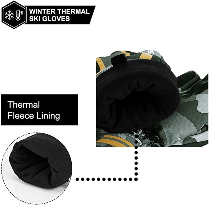 ROCKBROS Gants de ski imperméables extra chauds anti-dérapants pour homme