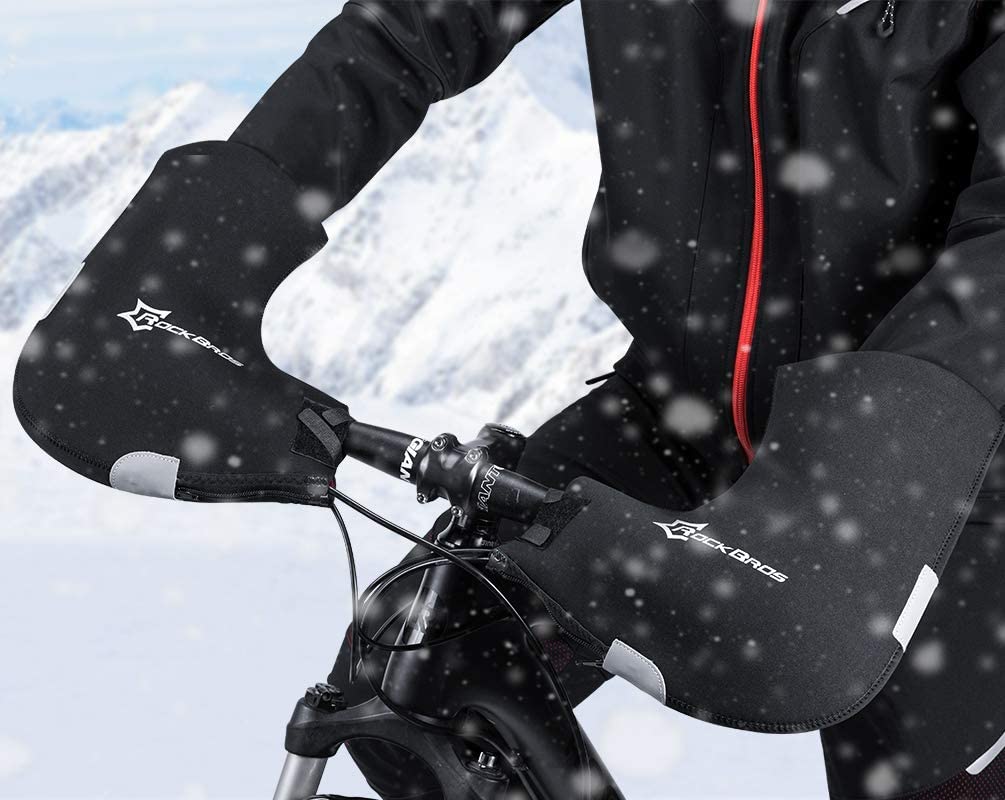 ROCKBROS D16-B gants de guidon hiver thermique coupe-vent manchettes de guidon pour vélo doublé hydrofuge