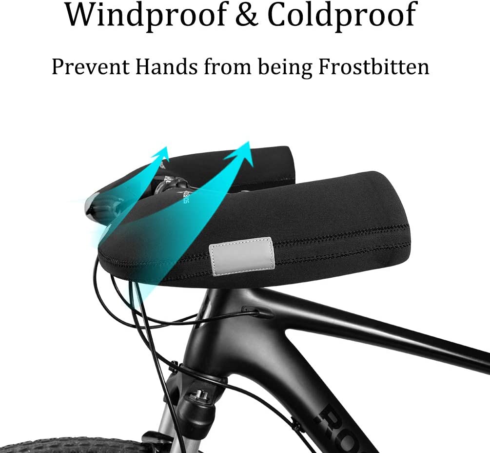 ROCKBROS D16-B gants de guidon hiver thermique coupe-vent manchettes de guidon pour vélo doublé hydrofuge